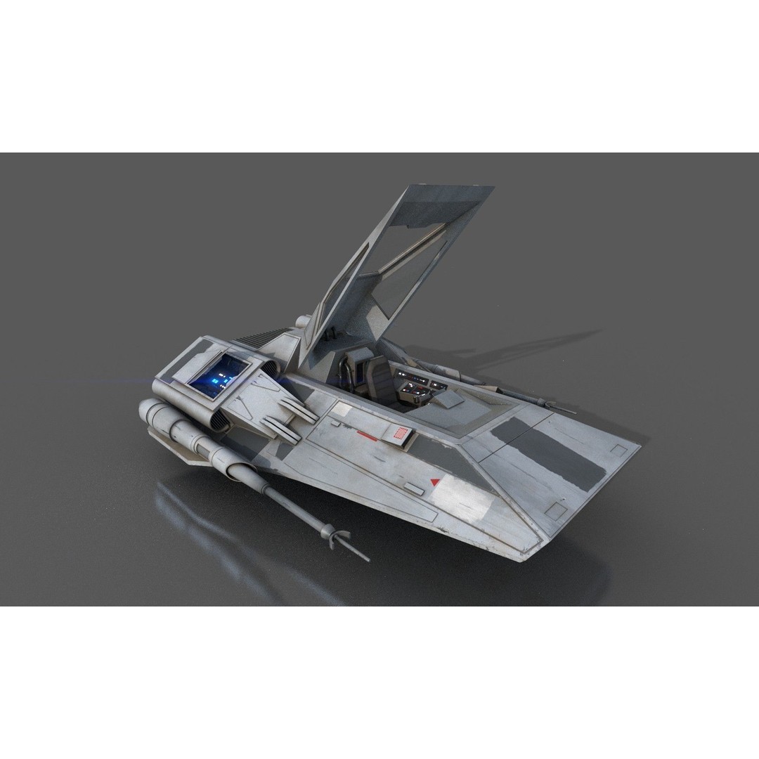 Airspeeder 3D Model – Low Poly Sci-Fi Vehicle, FBX, Game Ready - View 31