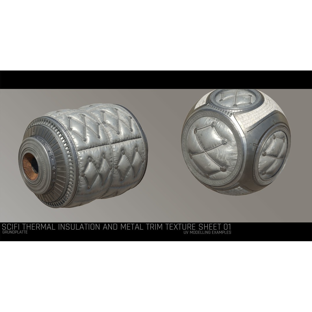 Scifi Thermal and Metal Trim Texture 3D Model – PBR Textures, FBX - View 3