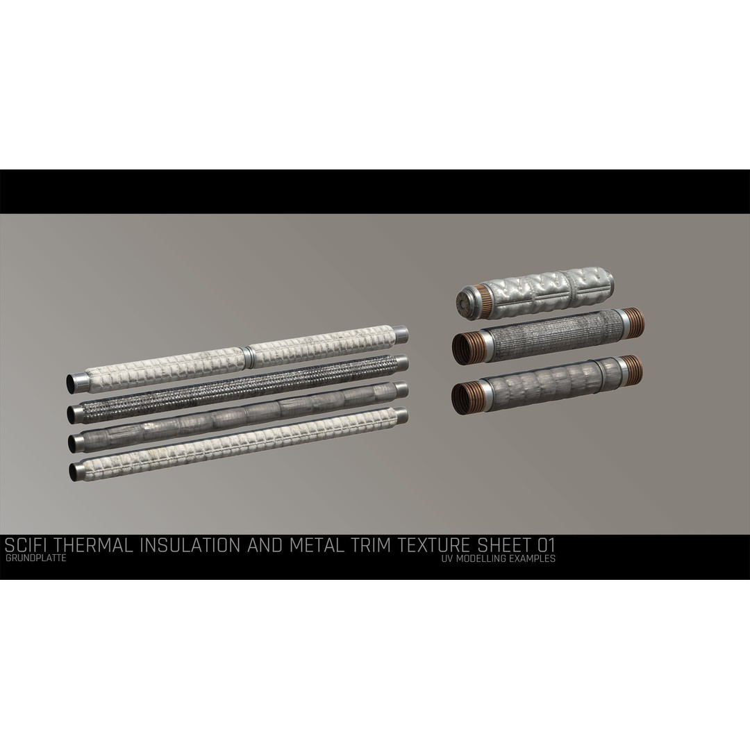 Scifi Thermal and Metal Trim Texture 3D Model – PBR Textures, FBX - View 5