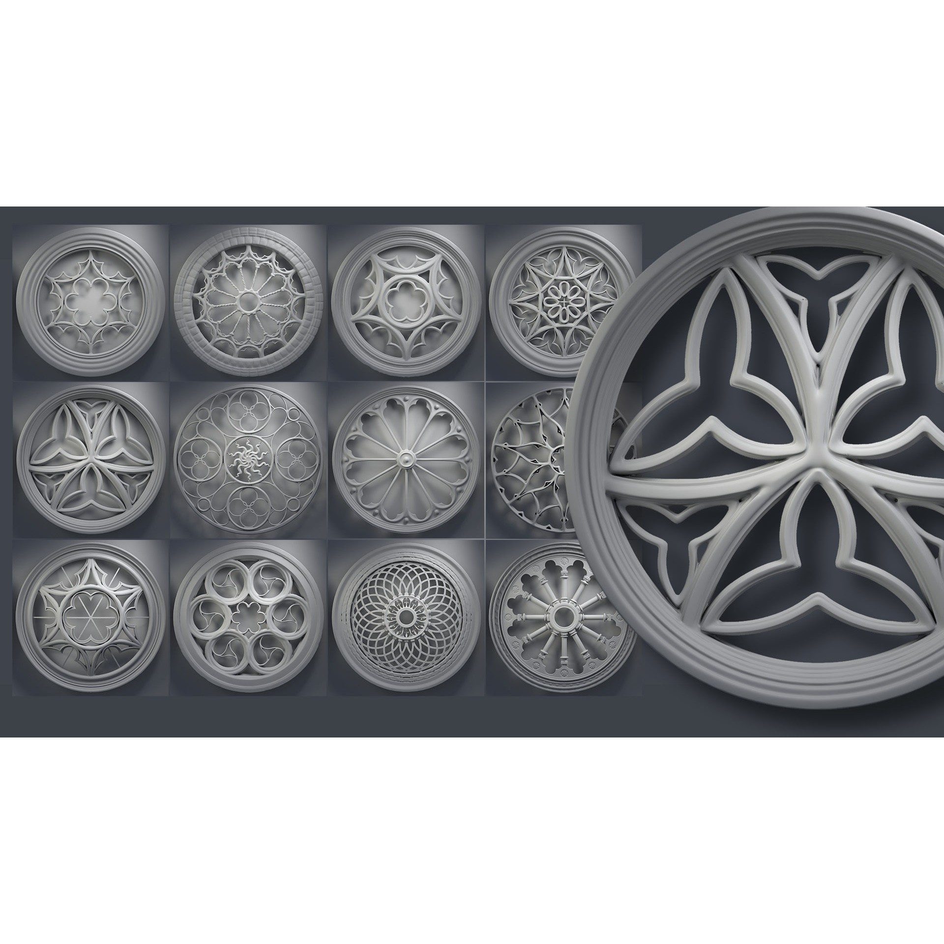 Medieval Windows Pack 01 - Low-Poly 3D Model - View 3