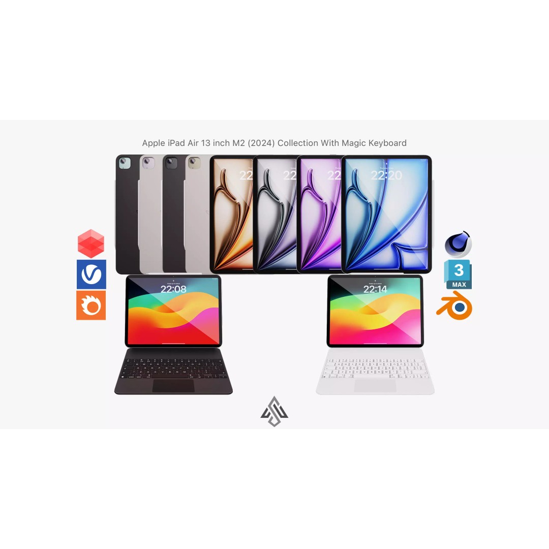 Apple iPad Air 13 Inch 3D Model – PBR Textures, FBX, OBJ Formats - View 2