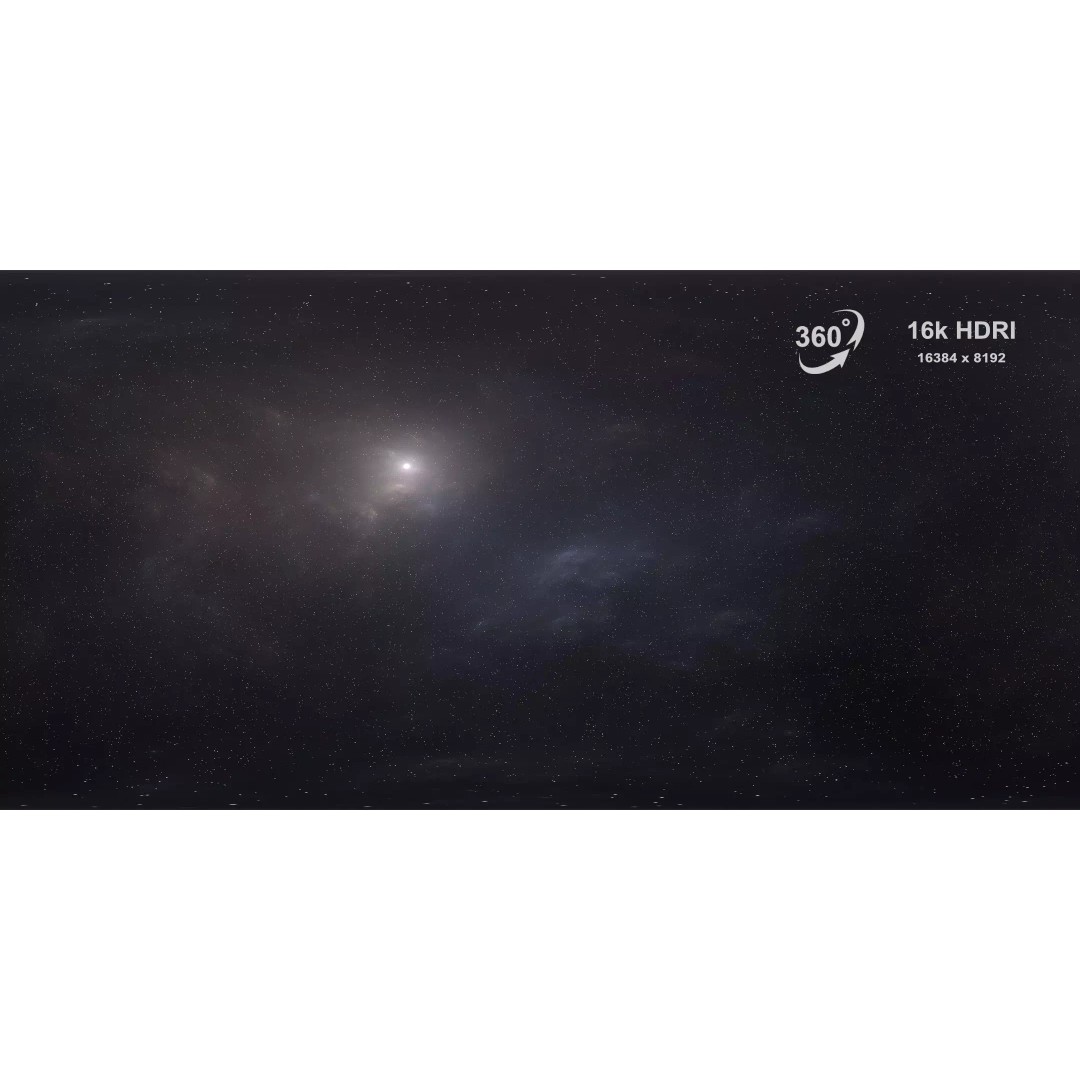 360° Space Background HDRI 3D Model – 16k Equirectangular Environment Map - View 2