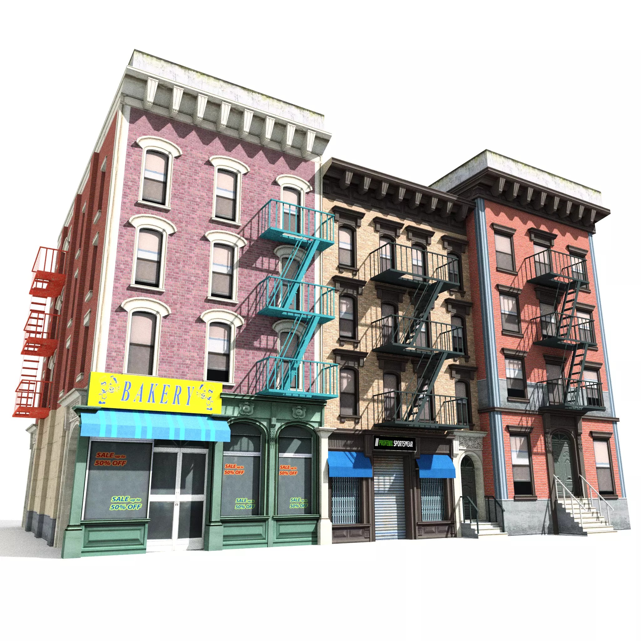 New York City Buildings Collection - Low-Poly Game-Ready 3D Model - View 2