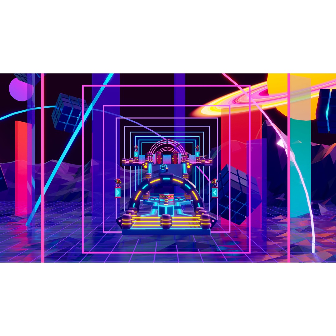 Platformer 10 Neon 3D Model – Low Poly Sci-Fi Game Asset, FBX - View 20