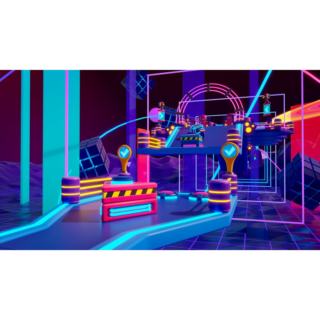 Platformer 10 Neon 3D Model – Low Poly Sci-Fi Game Asset, FBX - View 21