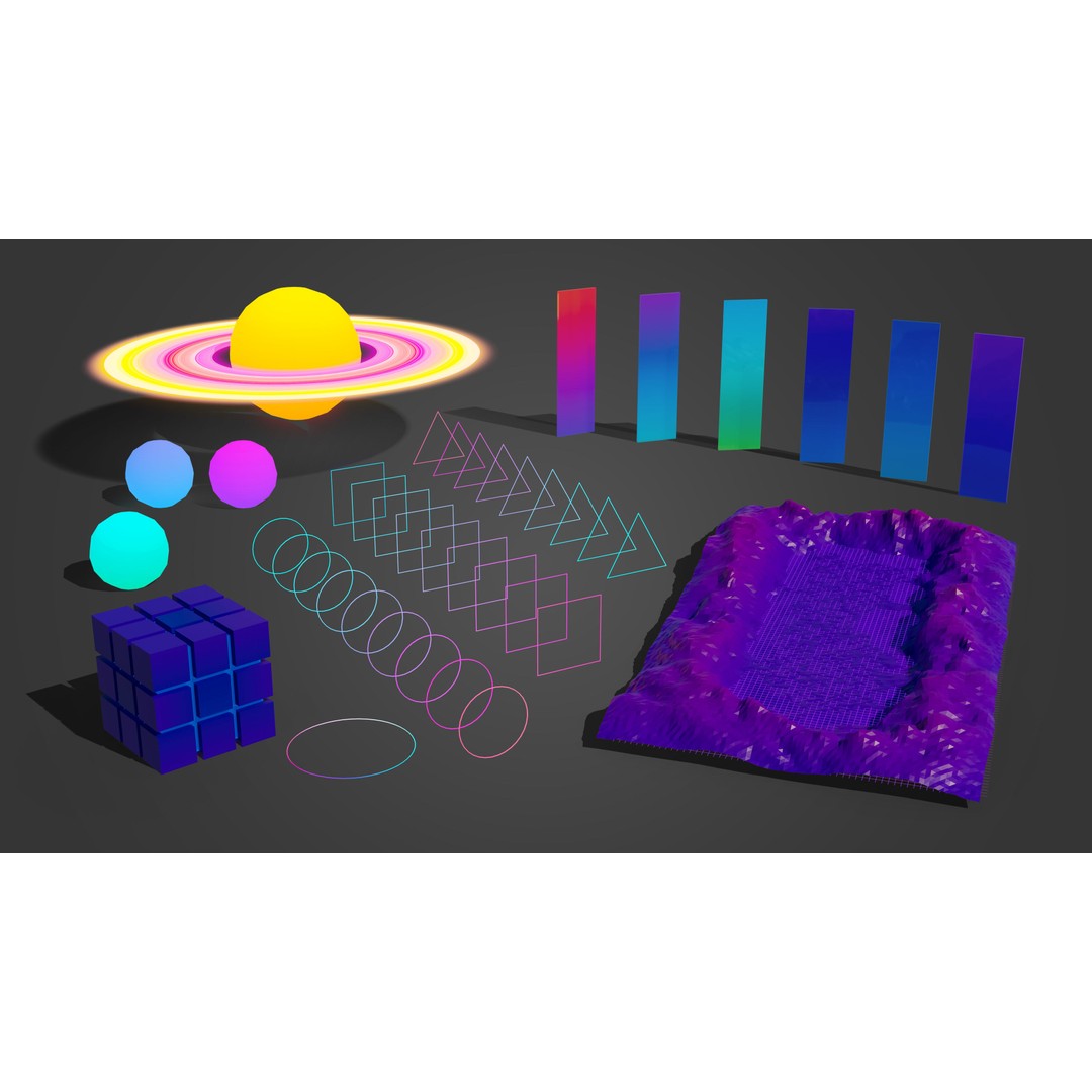 Platformer 10 Neon 3D Model – Low Poly Sci-Fi Game Asset, FBX - View 36