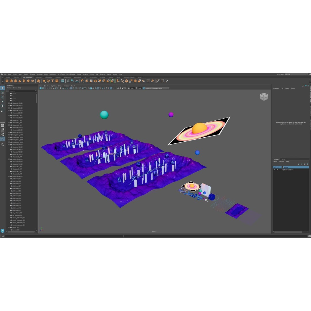 Platformer 10 Neon 3D Model – Low Poly Sci-Fi Game Asset, FBX - View 42