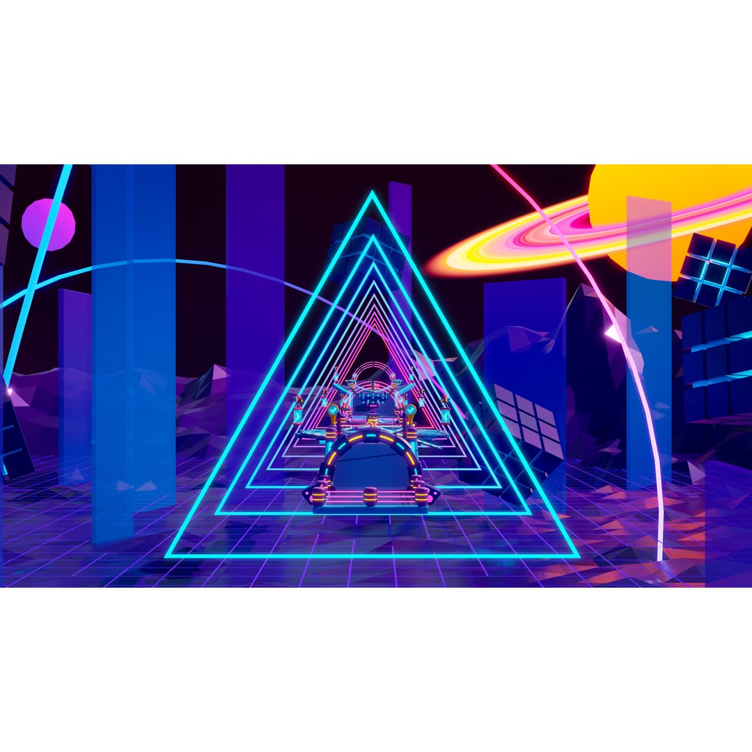 Platformer 10 Neon 3D Model – Low Poly Sci-Fi Game Asset, FBX - View 5