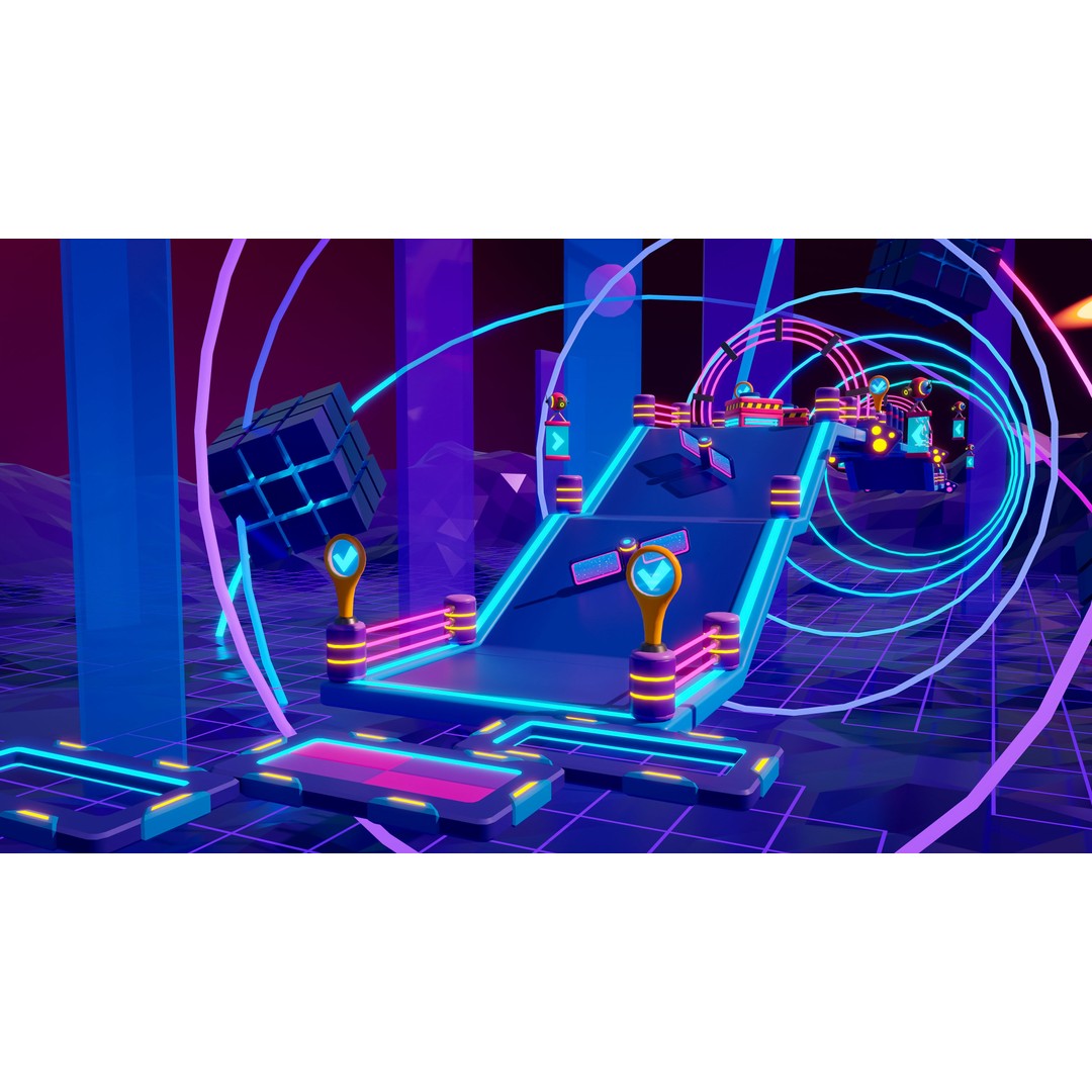 Platformer 10 Neon 3D Model – Low Poly Sci-Fi Game Asset, FBX - View 6