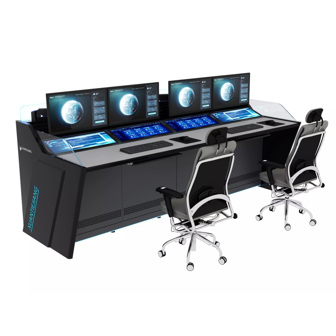 Control Room Desk 3D Model – Low Poly Interior Furniture, FBX, OBJ - View 2