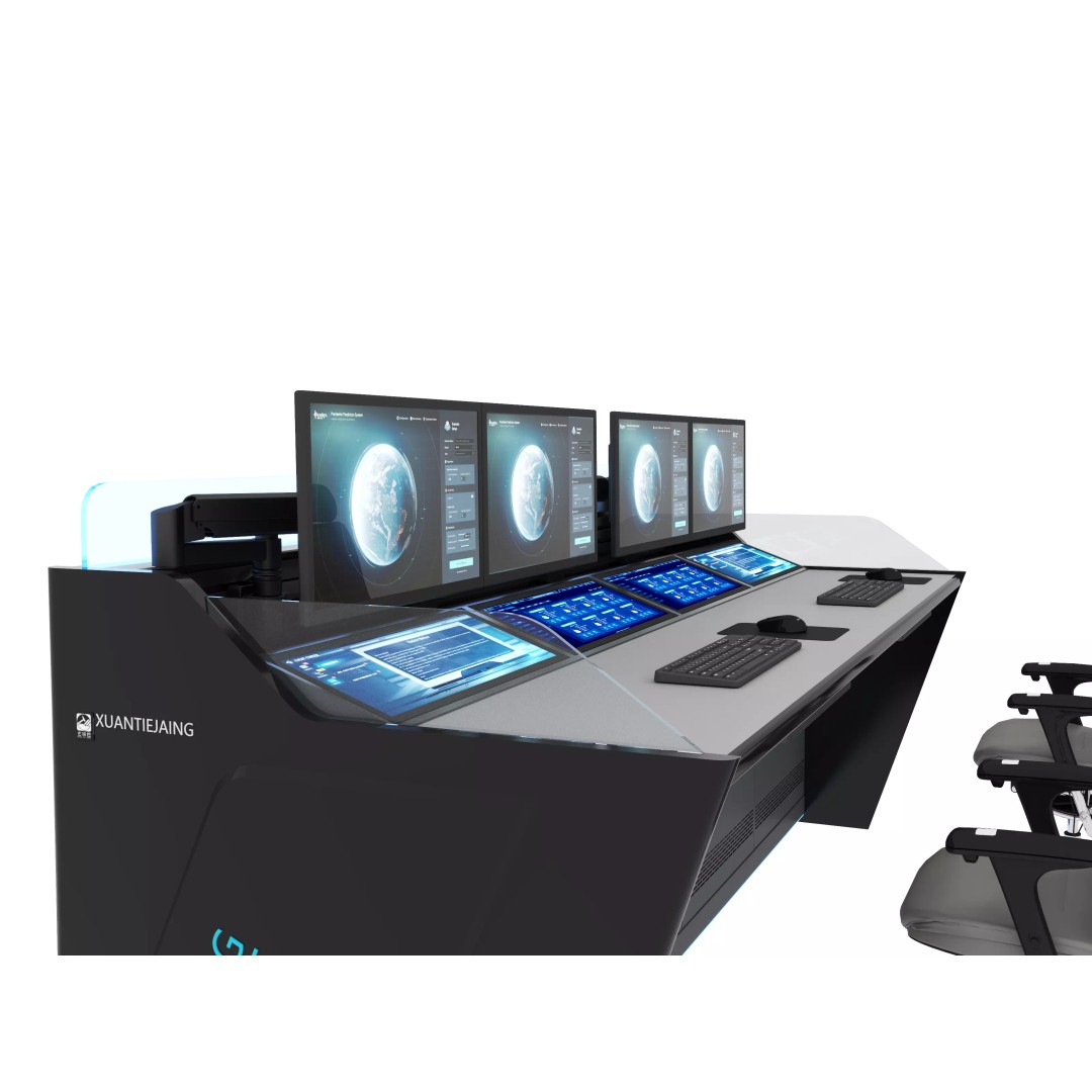 Control Room Desk 3D Model – Low Poly Interior Furniture, FBX, OBJ - View 4