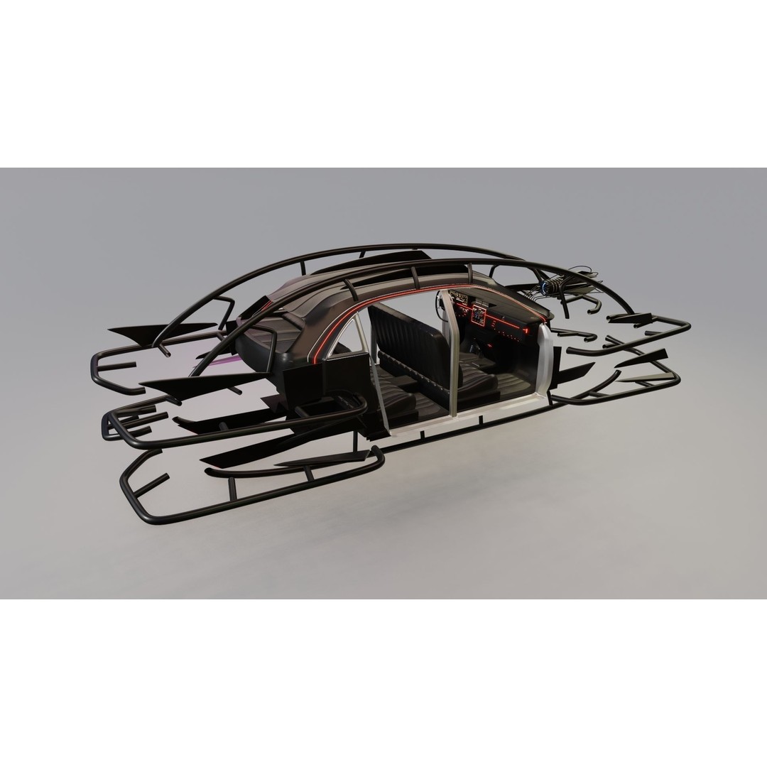 Affekta 300 3D Model – Low Poly Cyberpunk Retro Car, Game Ready