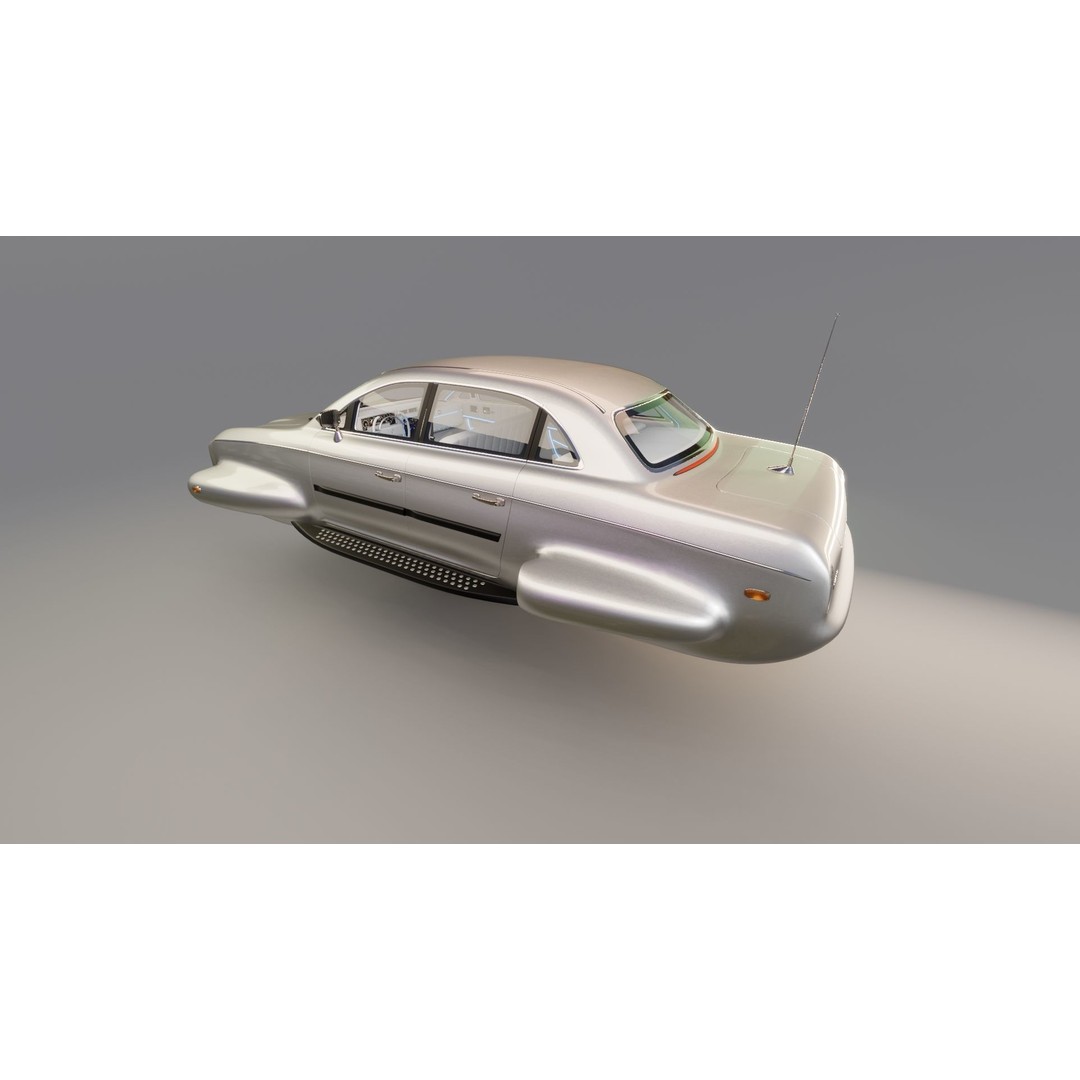 Affekta 300 3D Model – Low Poly Cyberpunk Retro Car, Game Ready - View 11