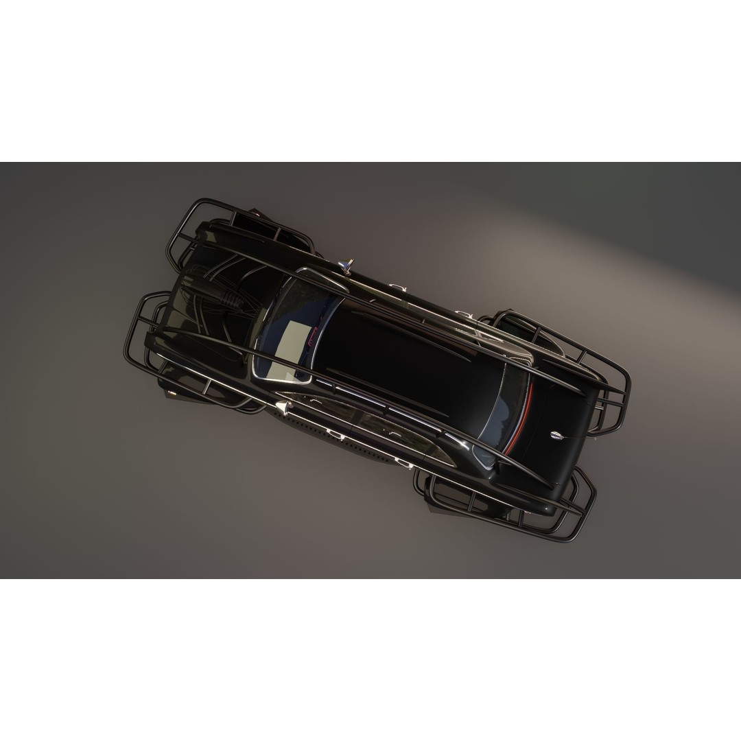 Affekta 300 3D Model – Low Poly Cyberpunk Retro Car, Game Ready - View 15