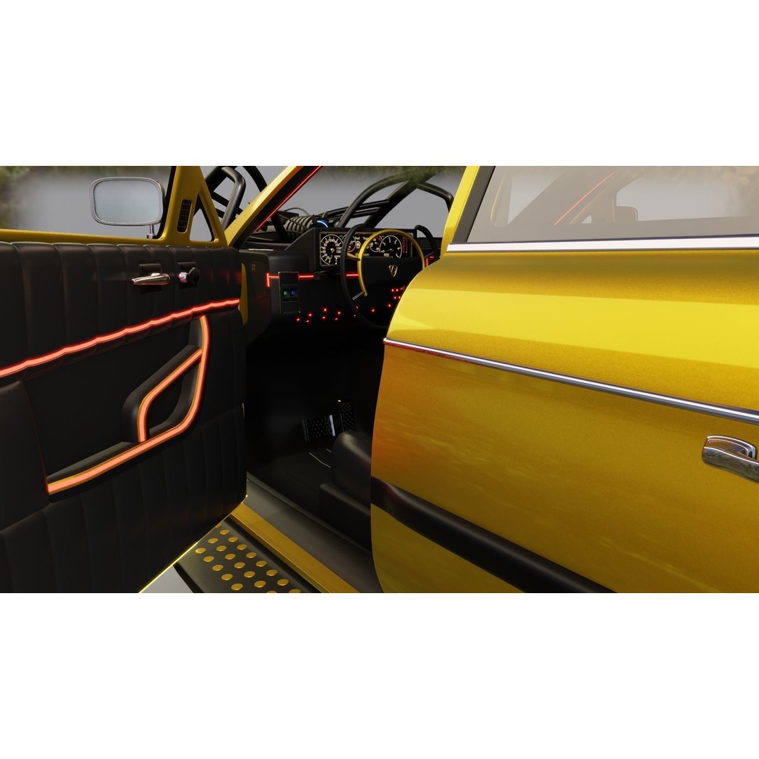 Affekta 300 3D Model – Low Poly Cyberpunk Retro Car, Game Ready - View 16