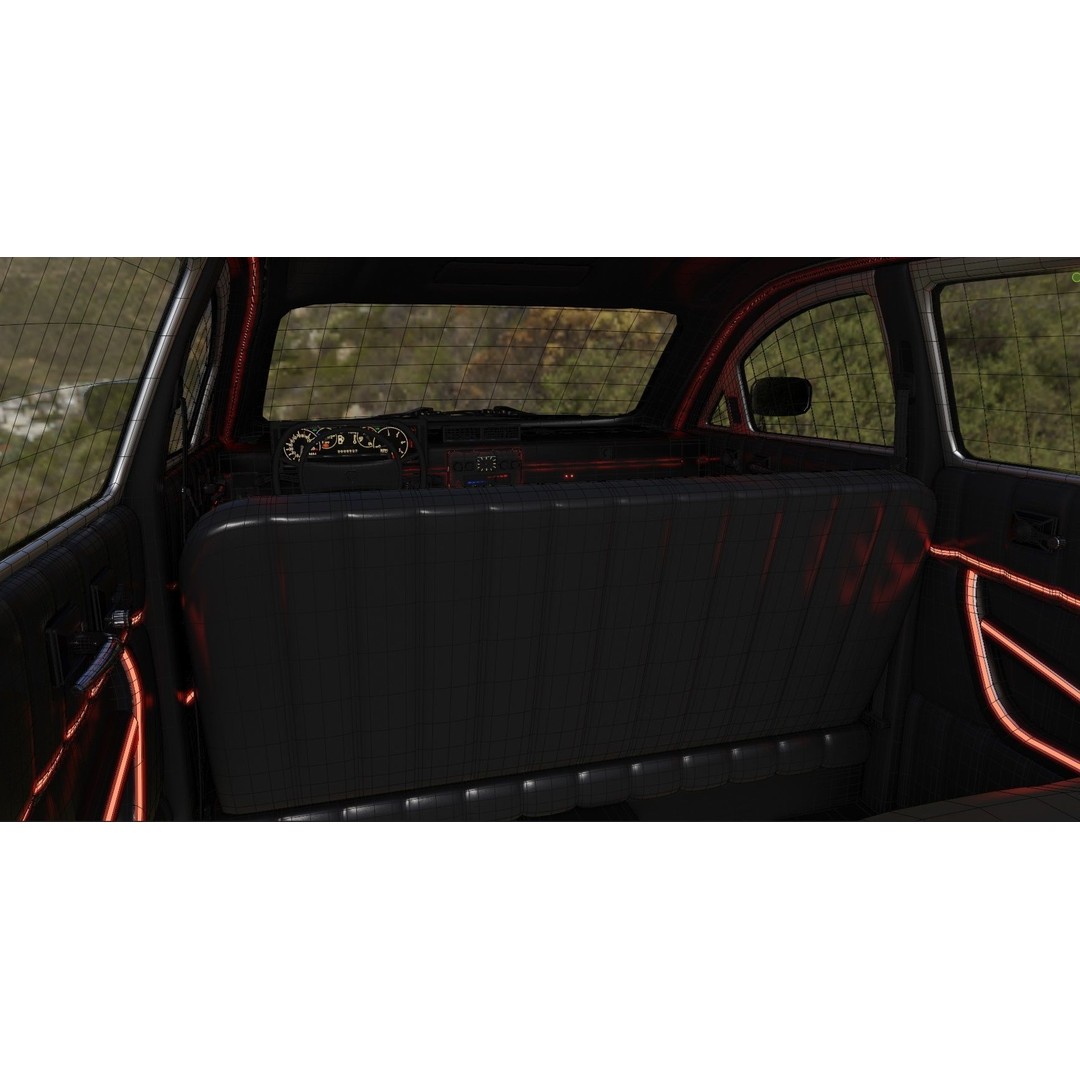 Affekta 300 3D Model – Low Poly Cyberpunk Retro Car, Game Ready - View 24