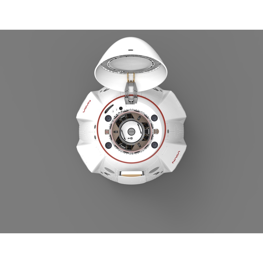 SpaceX Crew Dragon 3D Model – High-Quality Nurbs Geometry, Rhino - View 3