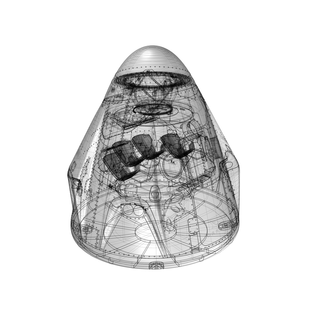 SpaceX Crew Dragon 3D Model – High-Quality Nurbs Geometry, Rhino - View 9