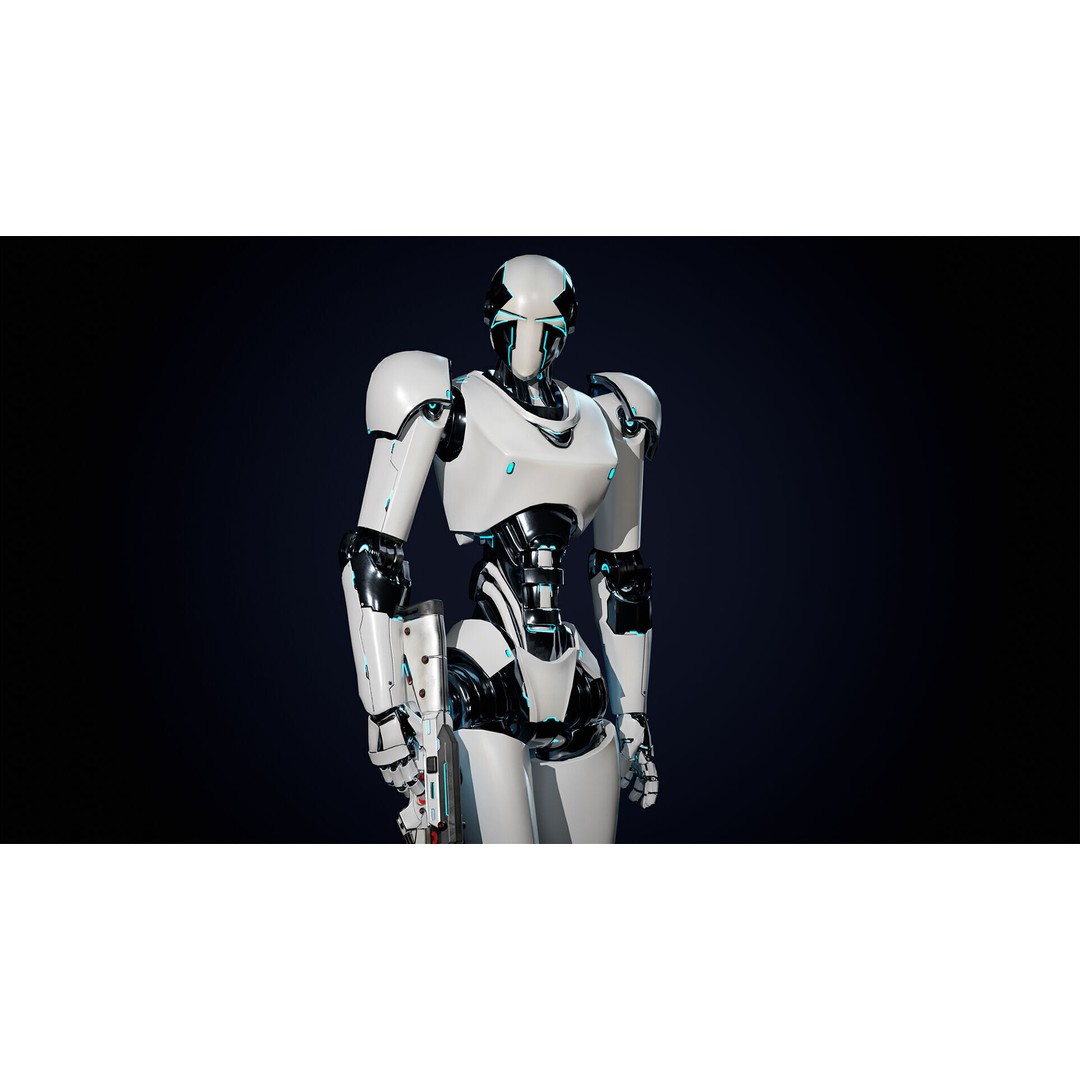 Robot 3D Model – Low Poly Game-Ready Character, FBX, PBR - View 3
