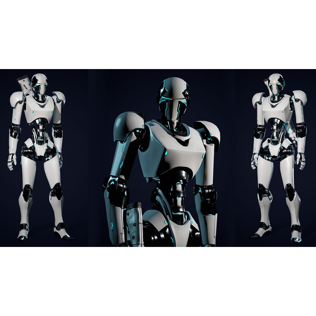 Robot 3D Model – Low Poly Game-Ready Character, FBX, PBR - View 5
