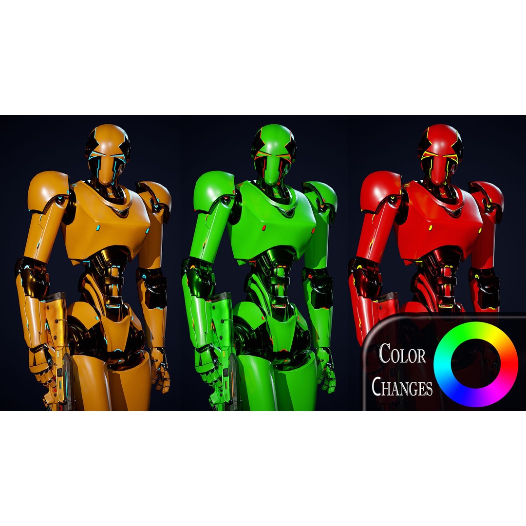 Robot 3D Model – Low Poly Game-Ready Character, FBX, PBR - View 6