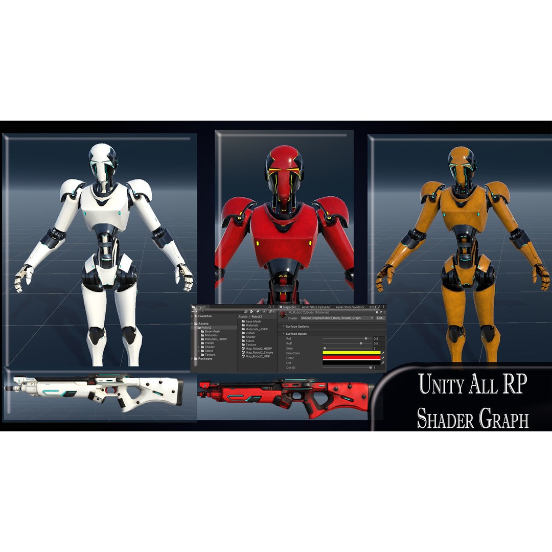 Robot 3D Model – Low Poly Game-Ready Character, FBX, PBR - View 9