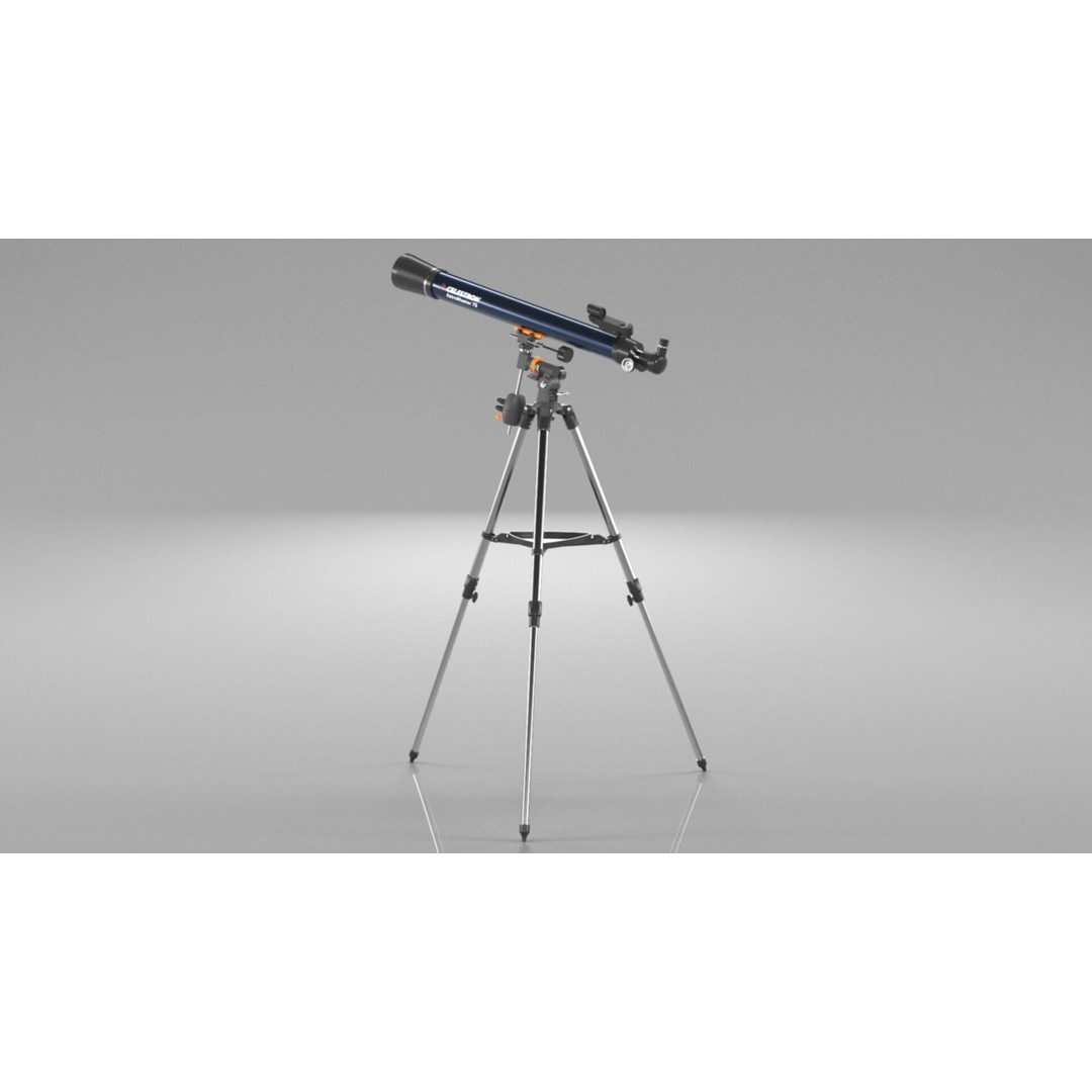 Celestron AstroMaster 70EQ Telescope 3D Model – Low Poly PBR Asset, FBX - View 12