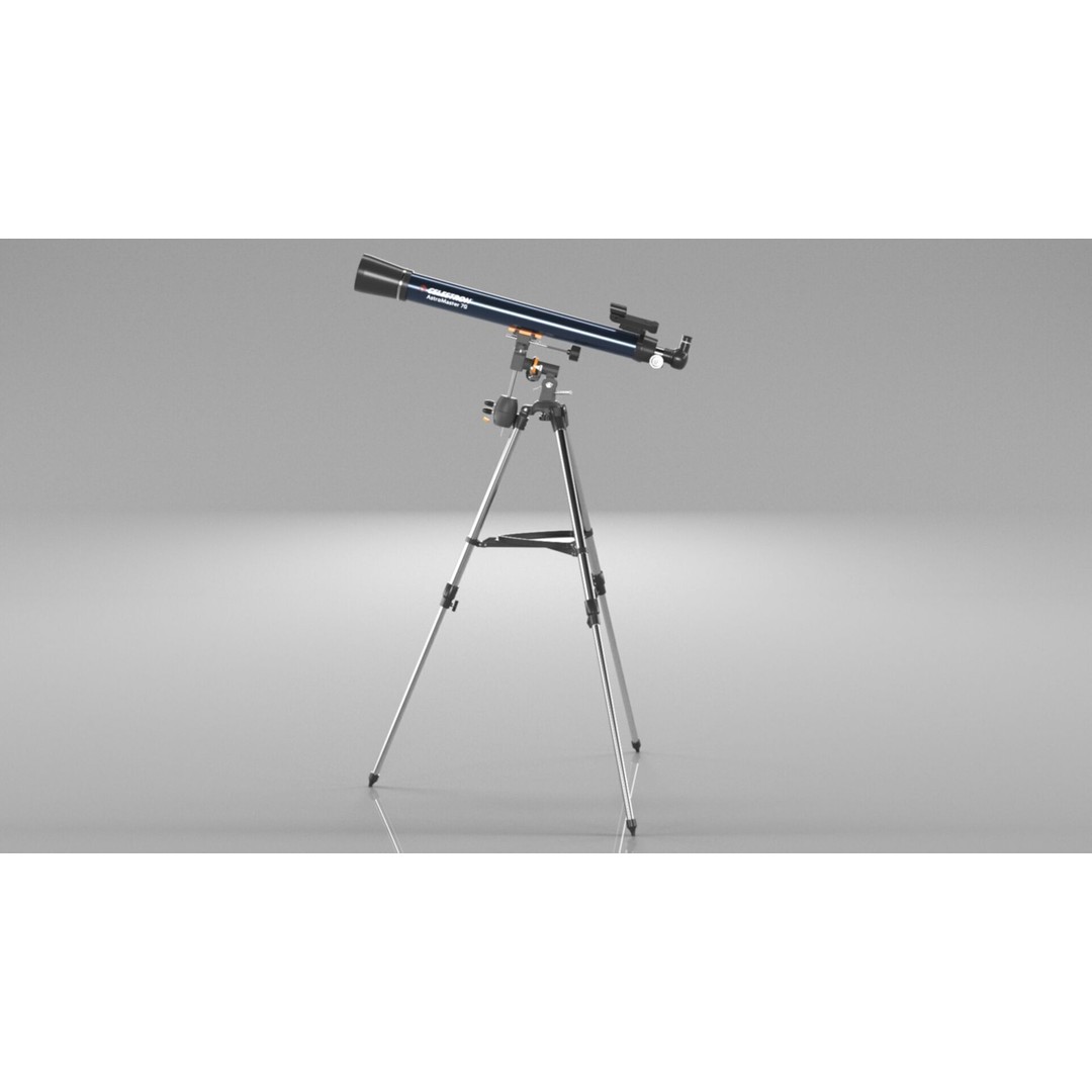 Celestron AstroMaster 70EQ Telescope 3D Model – Low Poly PBR Asset, FBX - View 13