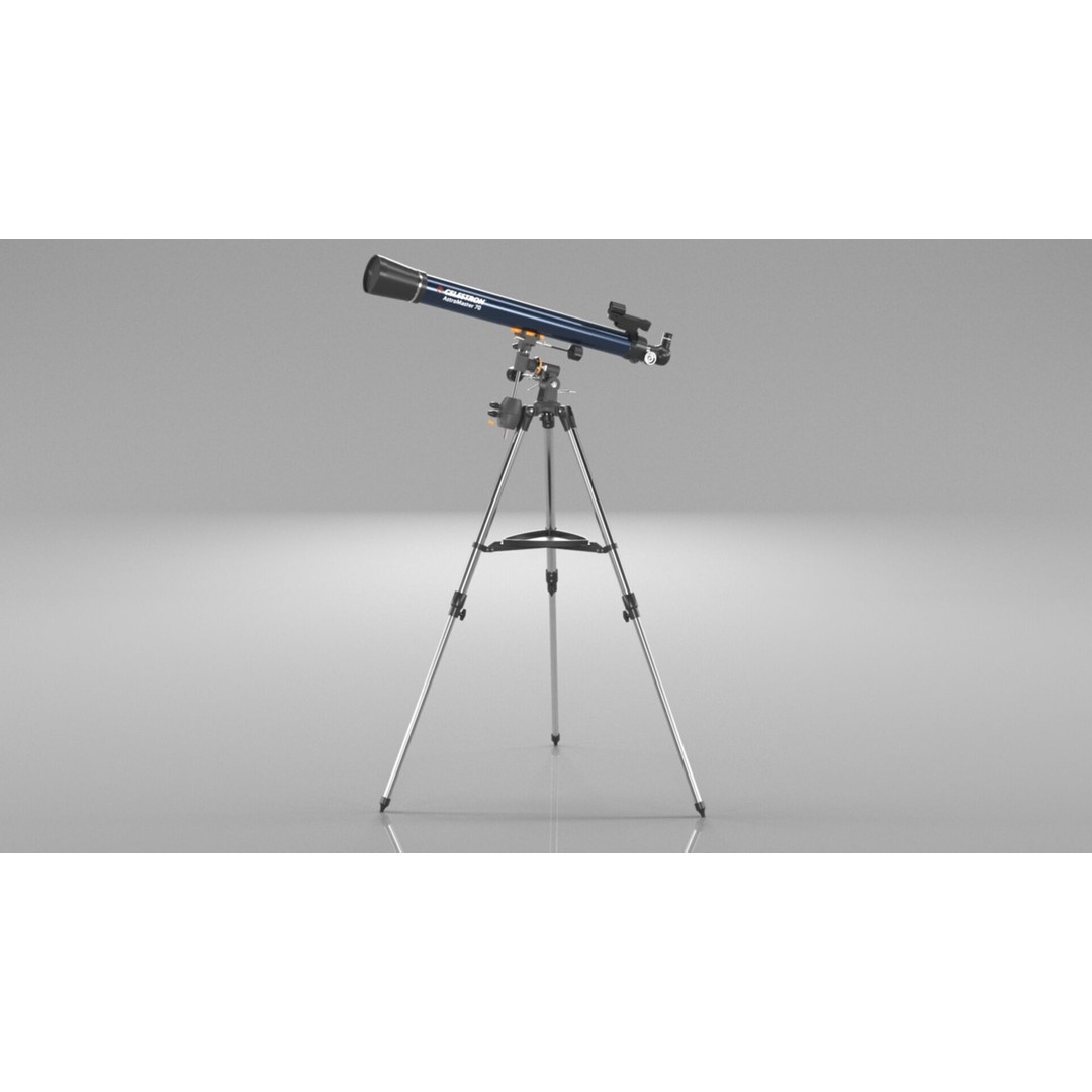 Celestron AstroMaster 70EQ Telescope 3D Model – Low Poly PBR Asset, FBX - View 14