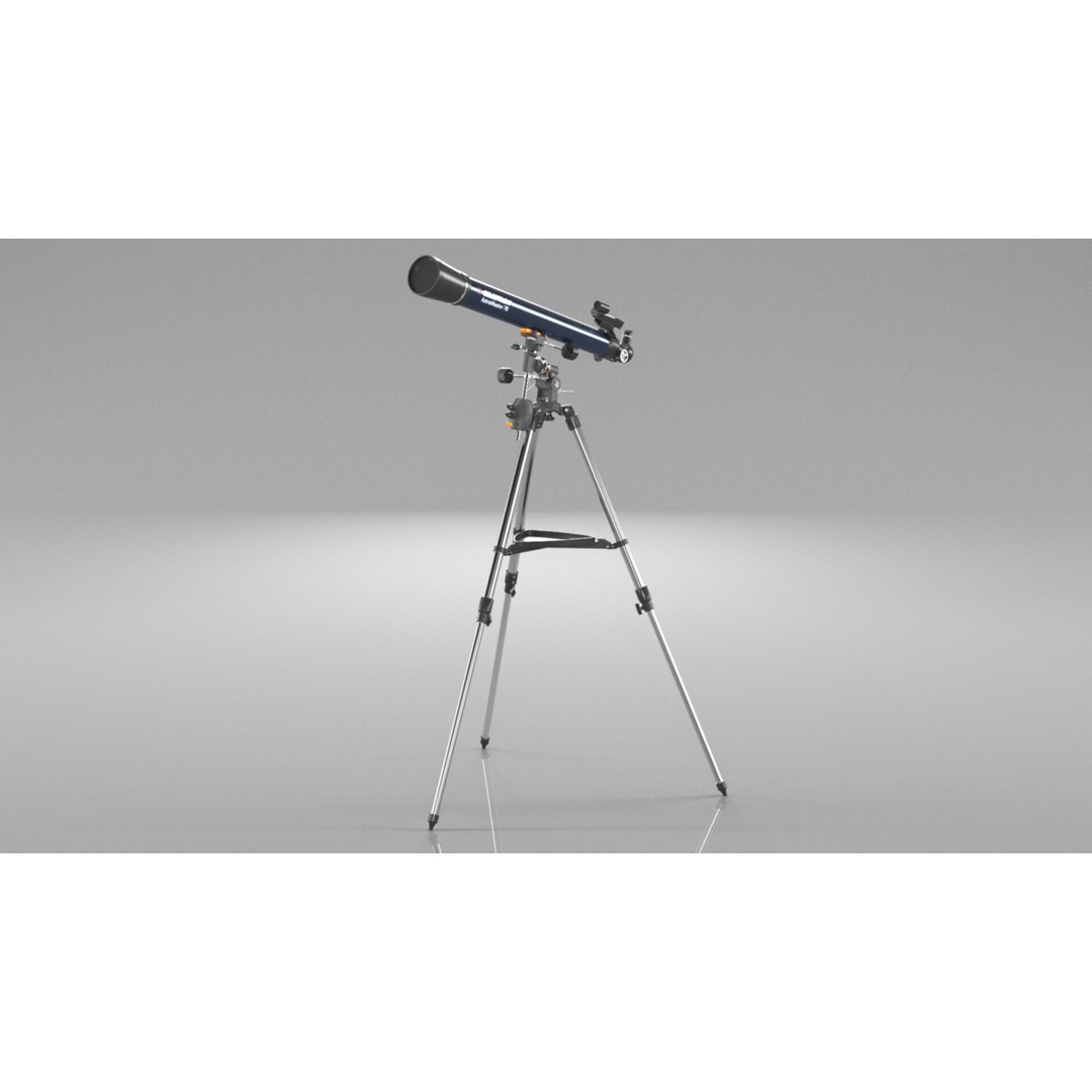 Celestron AstroMaster 70EQ Telescope 3D Model – Low Poly PBR Asset, FBX - View 15