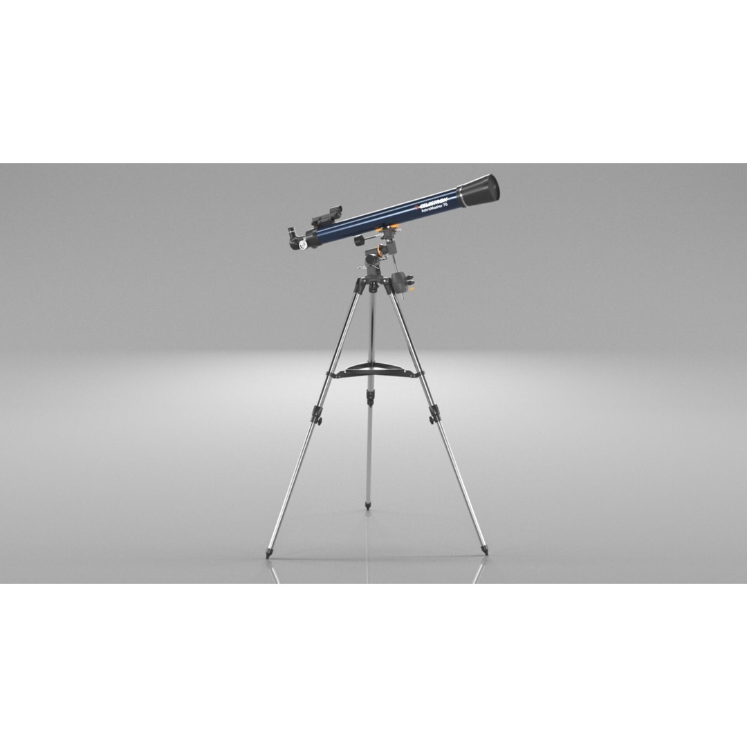Celestron AstroMaster 70EQ Telescope 3D Model – Low Poly PBR Asset, FBX - View 7