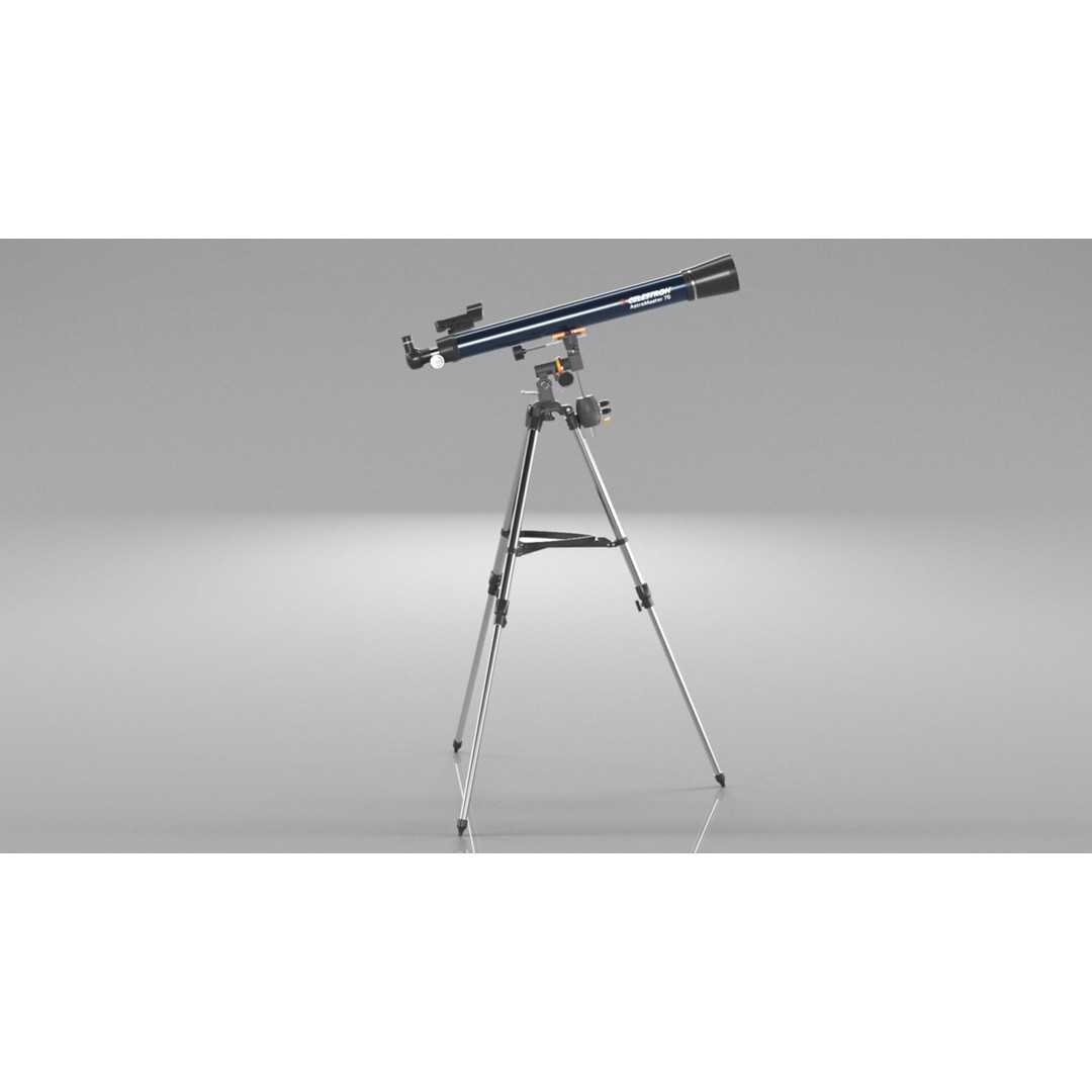 Celestron AstroMaster 70EQ Telescope 3D Model – Low Poly PBR Asset, FBX - View 8