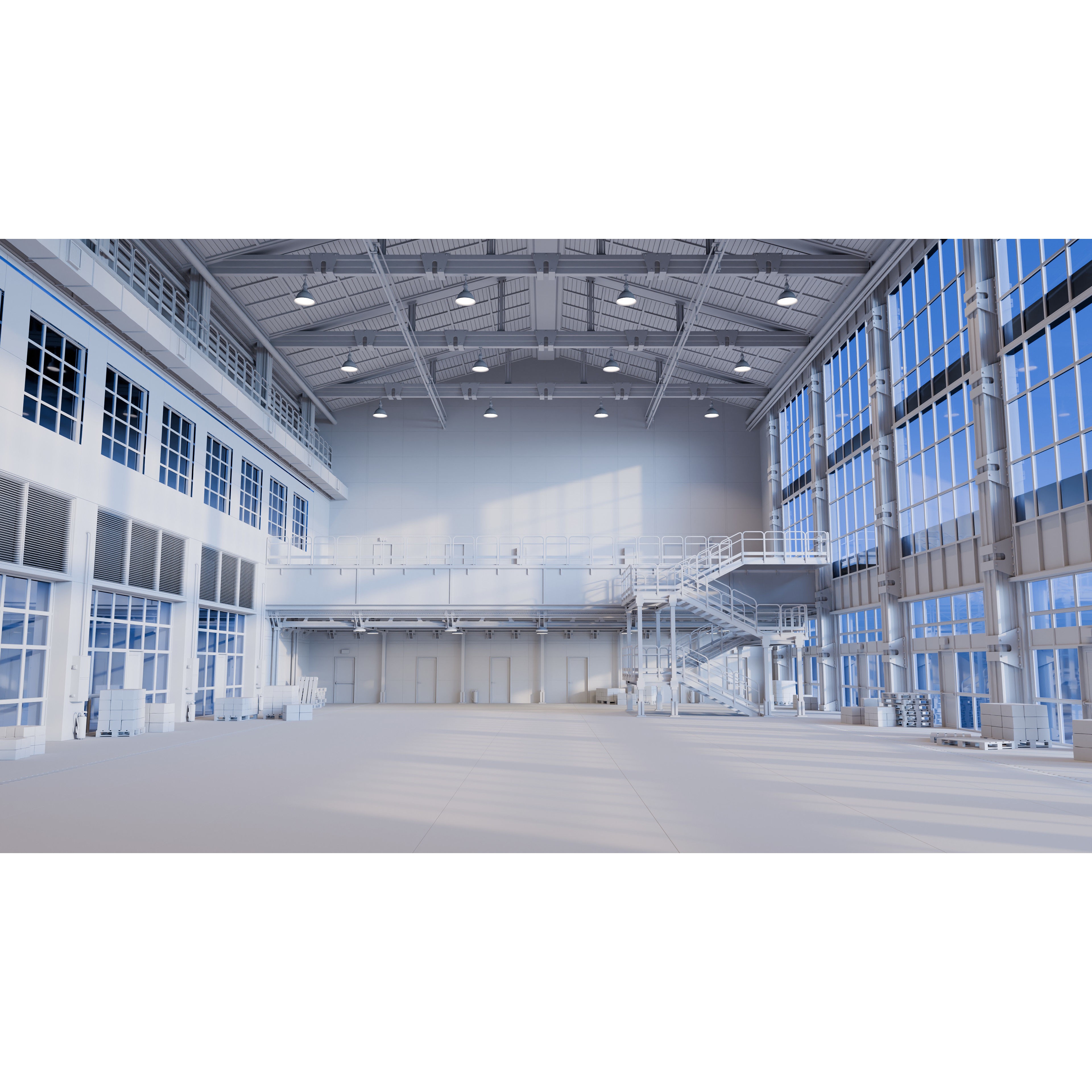 Modern Warehouse - Game-Ready 3D Model - View 11