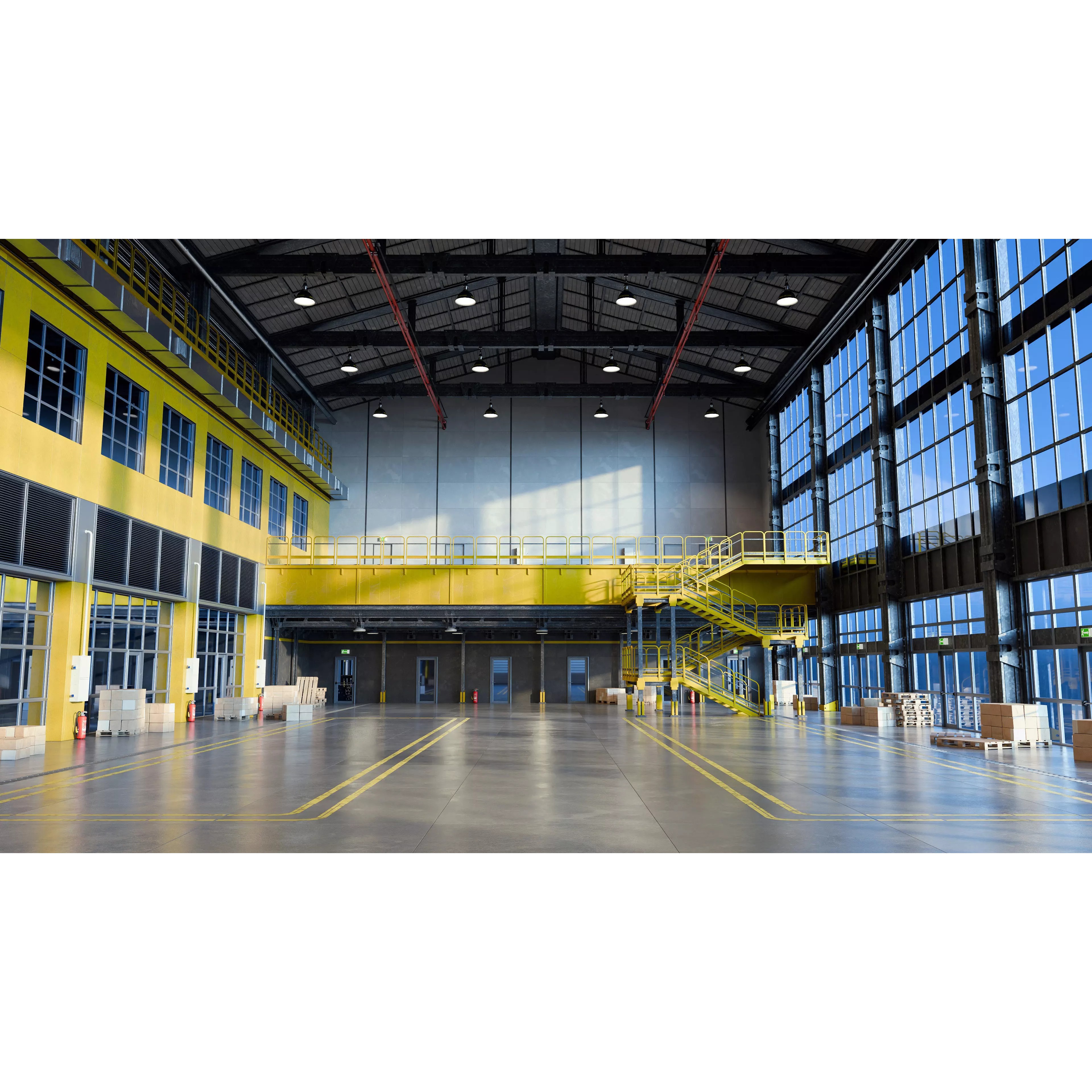 Modern Warehouse - Game-Ready 3D Model - View 2