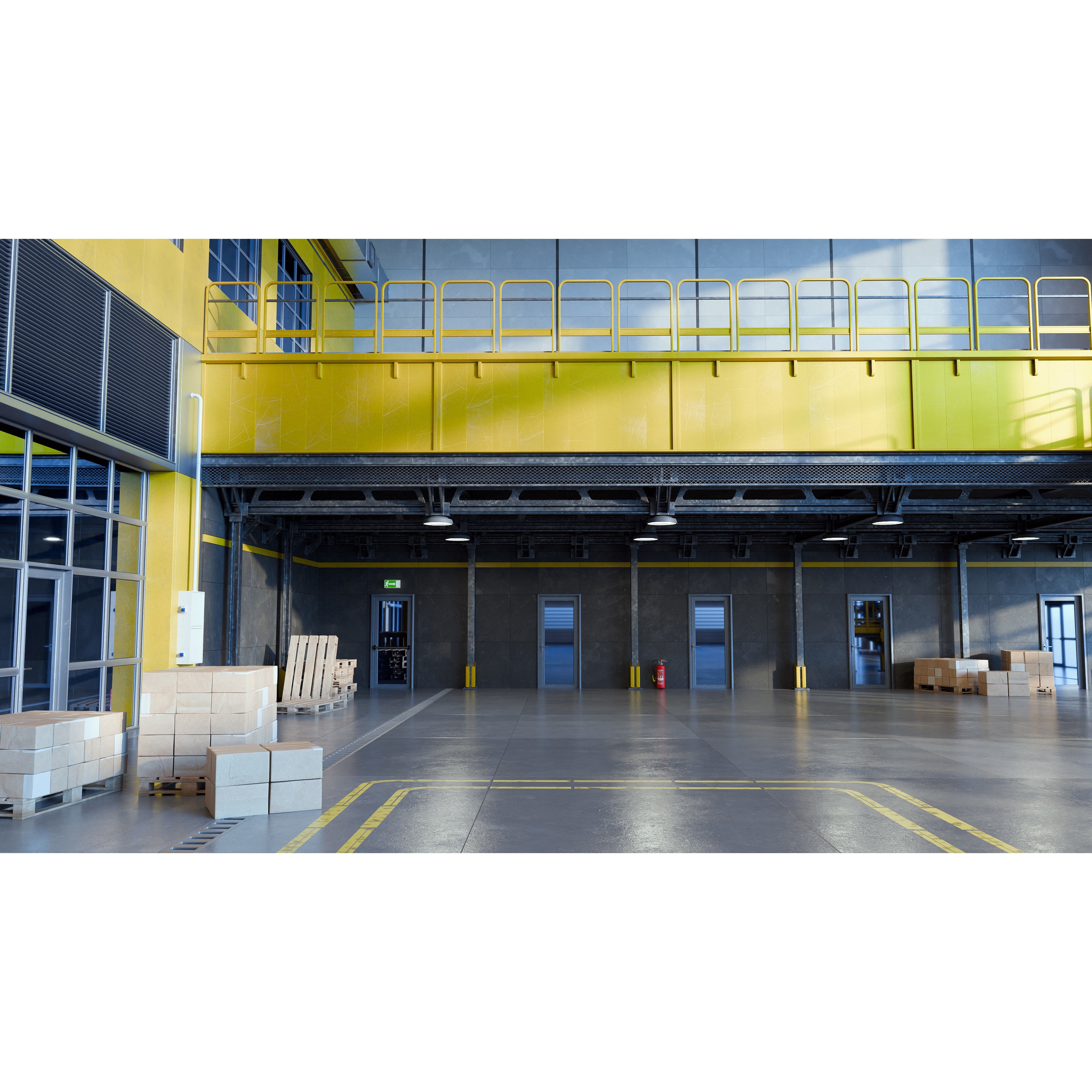Modern Warehouse - Game-Ready 3D Model - View 4