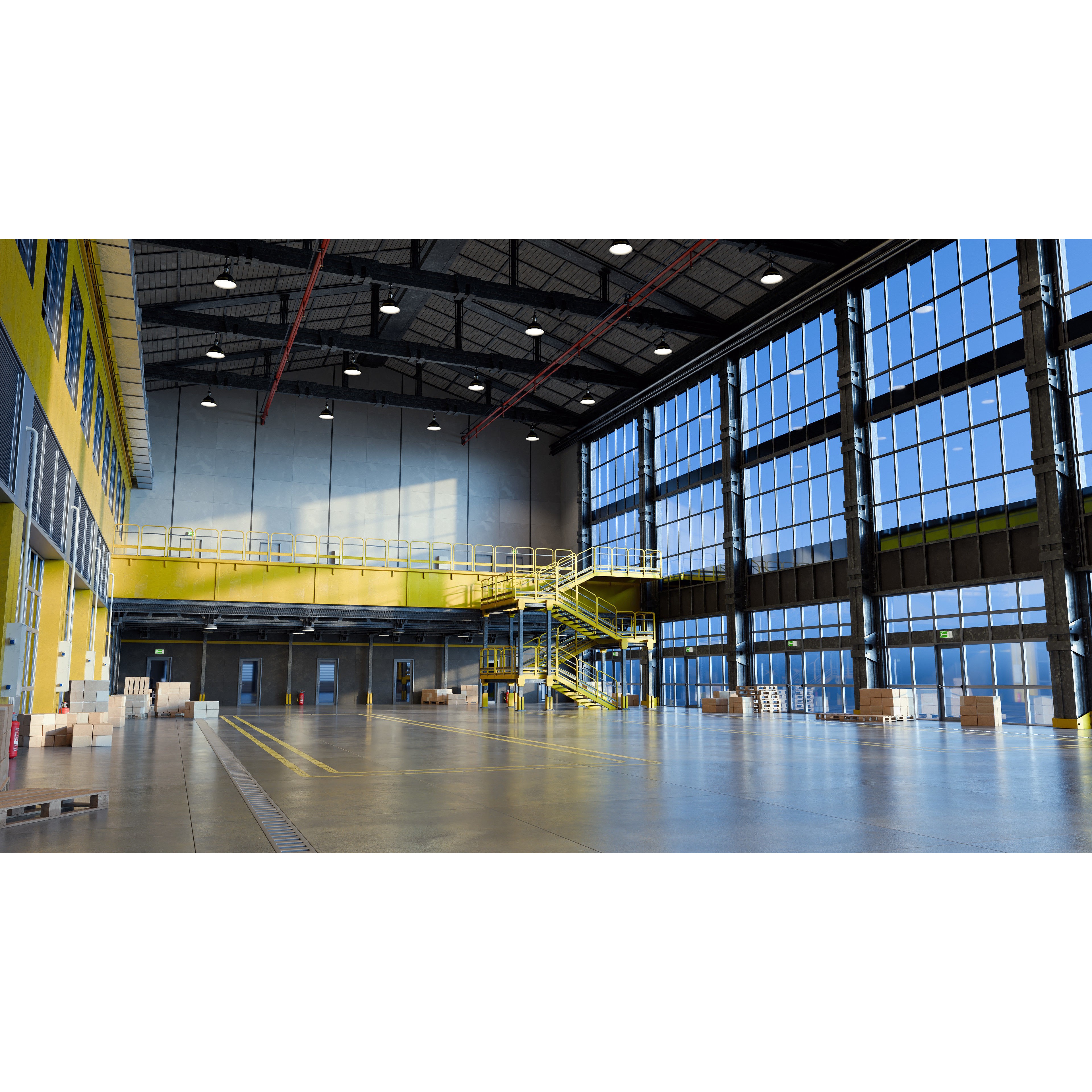 Modern Warehouse - Game-Ready 3D Model - View 6