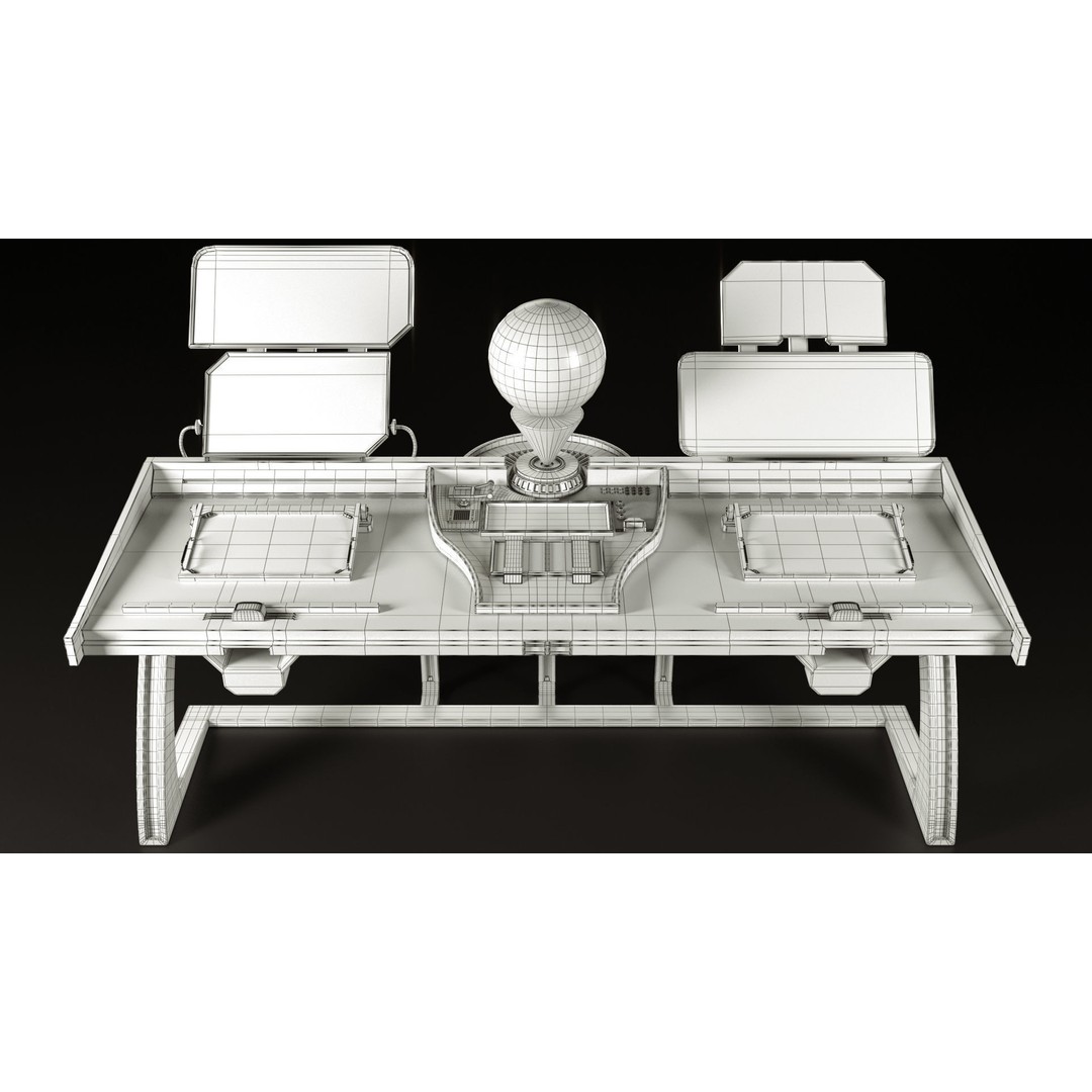 Control Panel Desk 3D Model – PBR Textures, Game Ready, FBX, OBJ