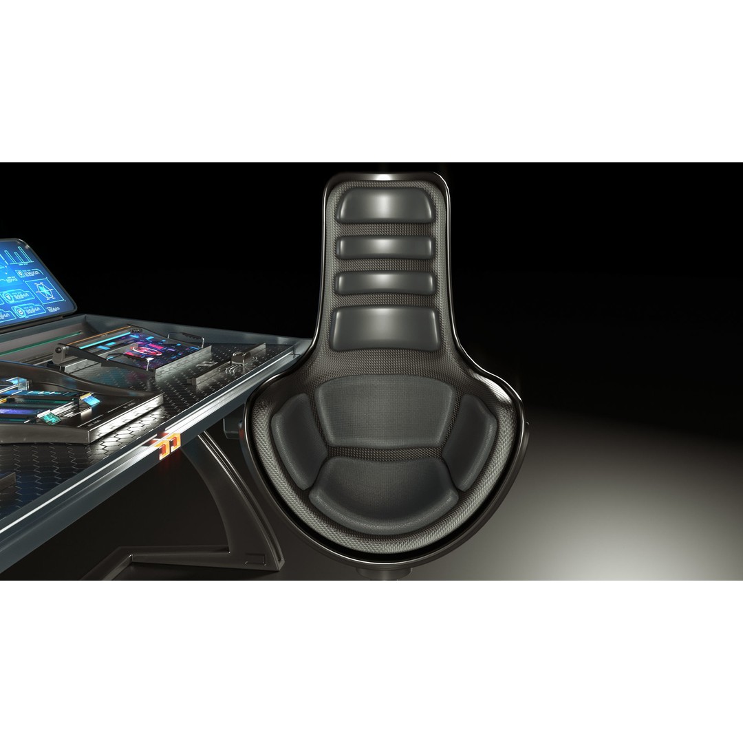 Control Panel Desk 3D Model – PBR Textures, Game Ready, FBX, OBJ - View 5