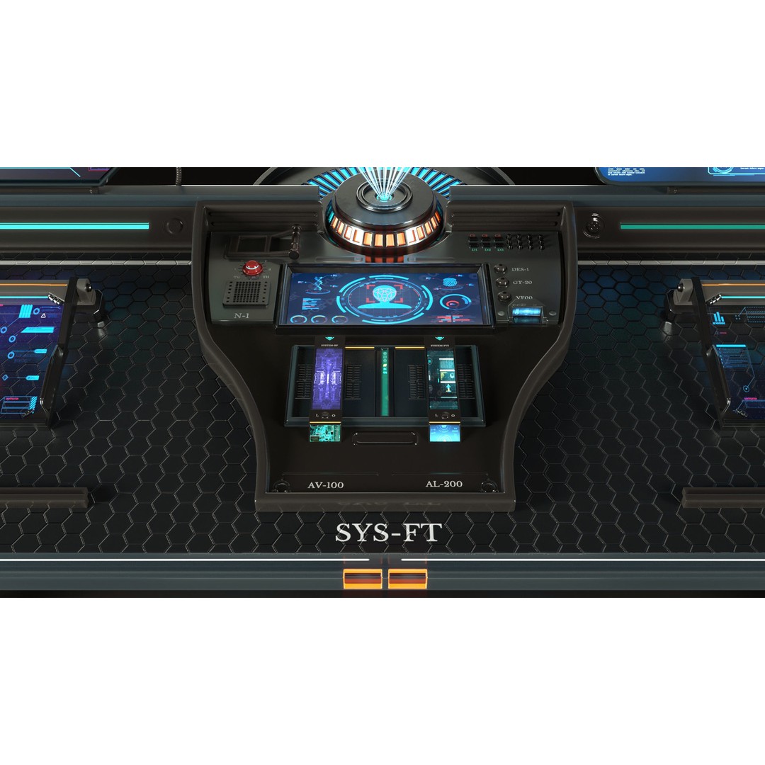 Control Panel Desk 3D Model – PBR Textures, Game Ready, FBX, OBJ - View 7