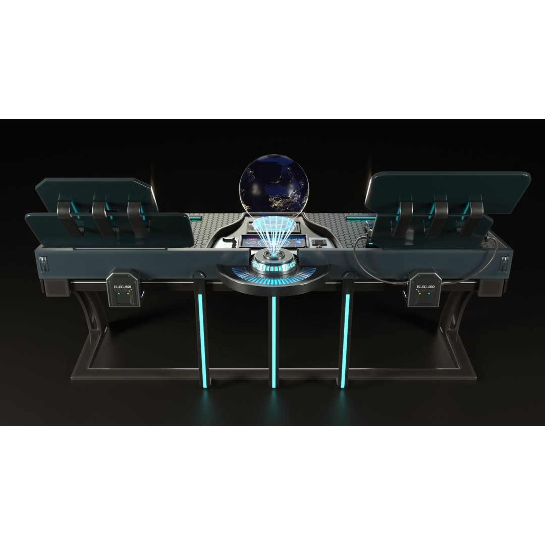 Control Panel Desk 3D Model – PBR Textures, Game Ready, FBX, OBJ - View 9