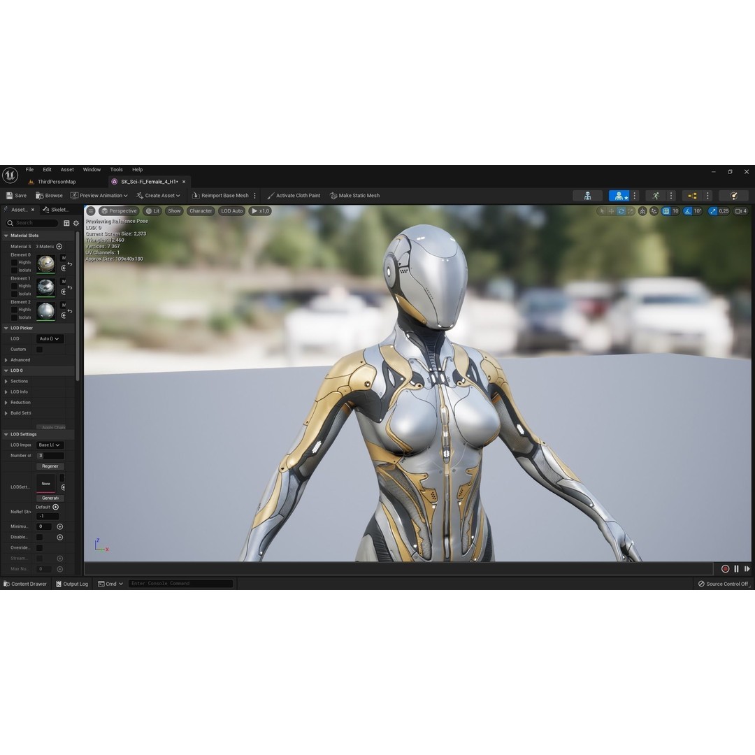 Sci-Fi Female Character 3D Model – Low Poly Rigged PBR for Unreal Engine - View 12