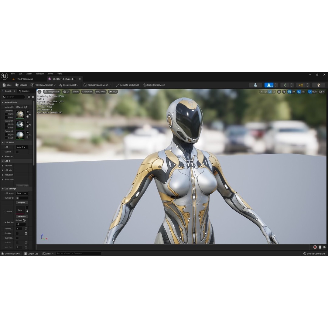 Sci-Fi Female Character 3D Model – Low Poly Rigged PBR for Unreal Engine - View 13