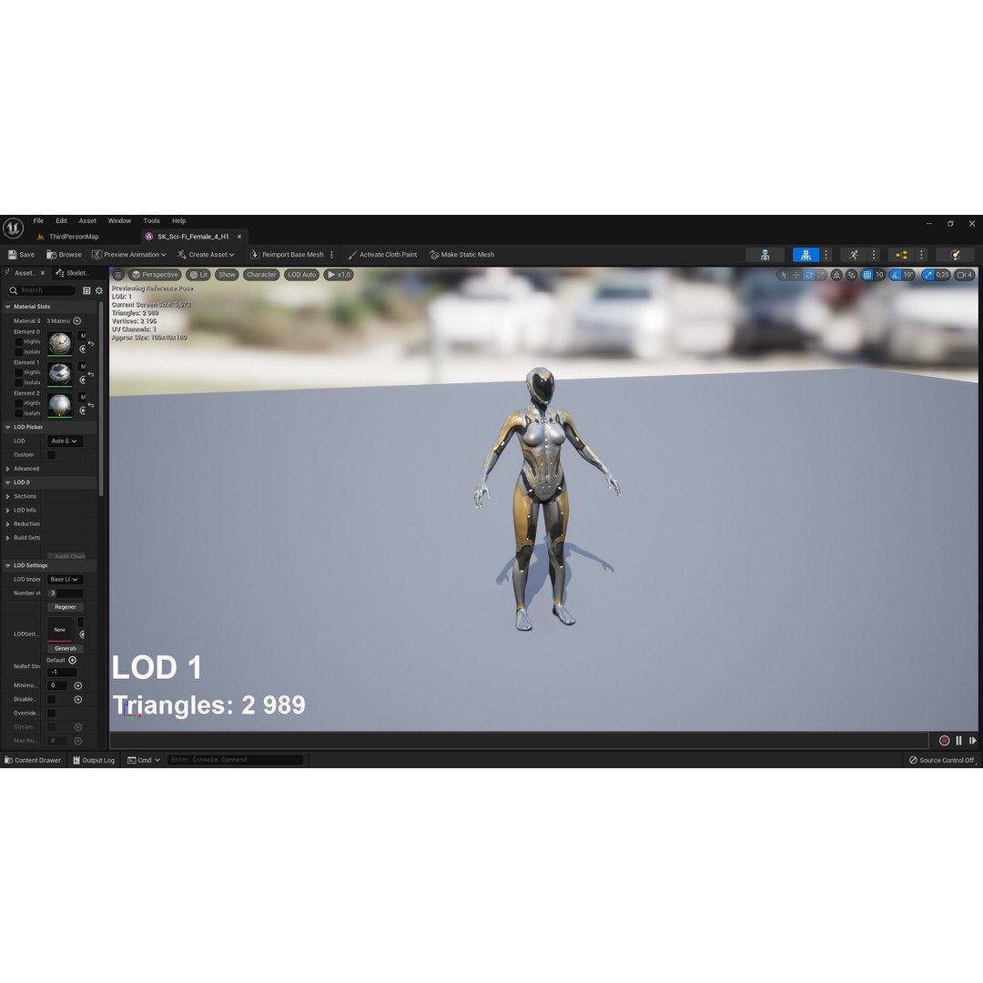 Sci-Fi Female Character 3D Model – Low Poly Rigged PBR for Unreal Engine - View 15