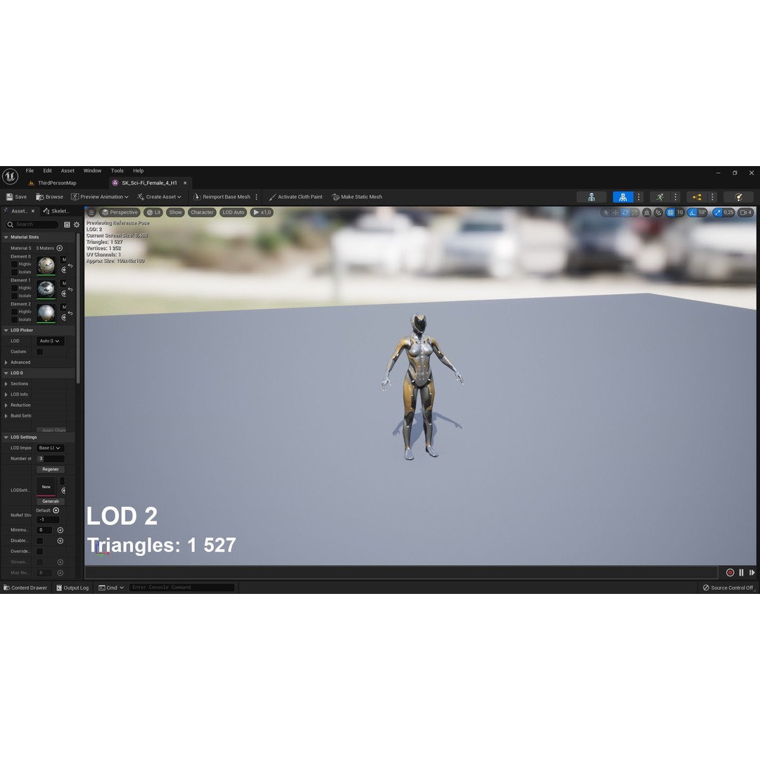 Sci-Fi Female Character 3D Model – Low Poly Rigged PBR for Unreal Engine - View 16