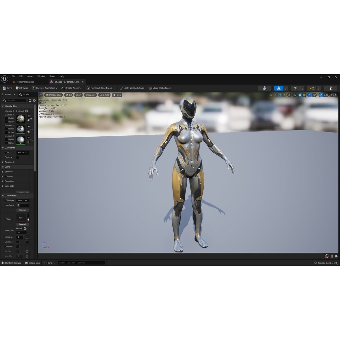Sci-Fi Female Character 3D Model – Low Poly Rigged PBR for Unreal Engine - View 18