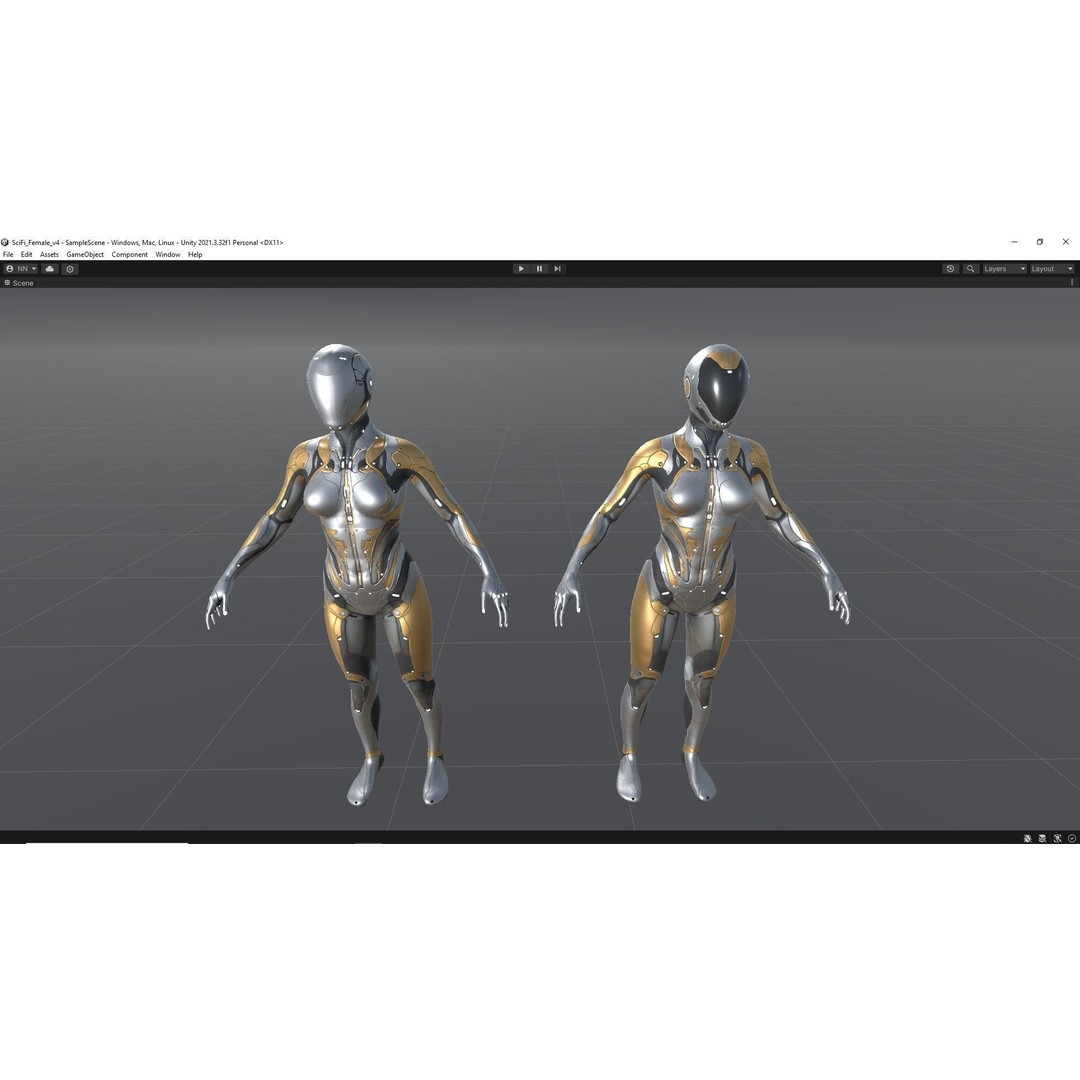 Sci-Fi Female Character 3D Model – Low Poly Rigged PBR for Unreal Engine - View 20