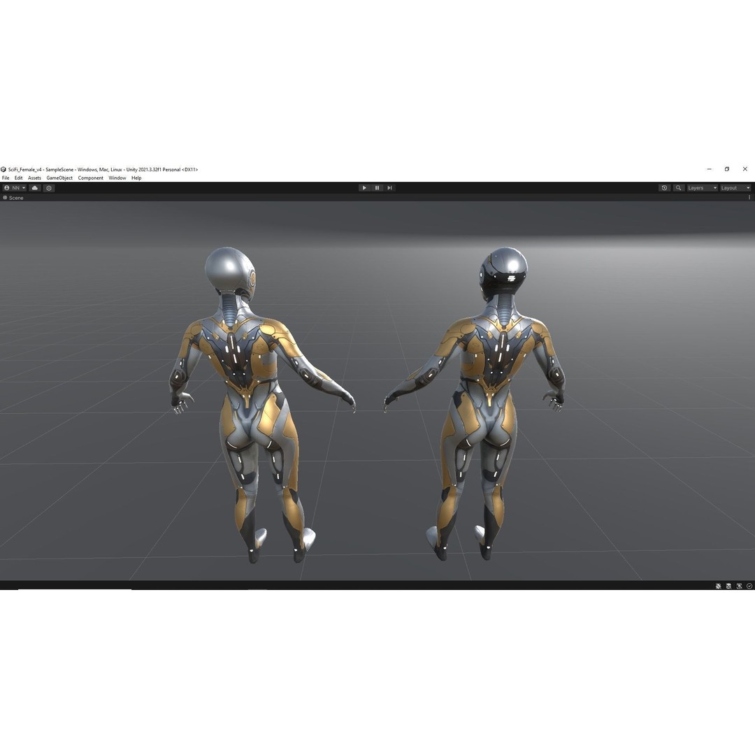 Sci-Fi Female Character 3D Model – Low Poly Rigged PBR for Unreal Engine - View 21