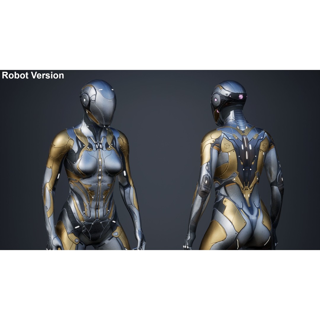 Sci-Fi Female Character 3D Model – Low Poly Rigged PBR for Unreal Engine - View 3