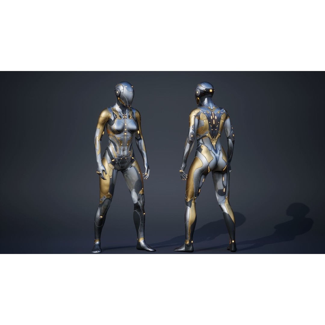 Sci-Fi Female Character 3D Model – Low Poly Rigged PBR for Unreal Engine - View 5