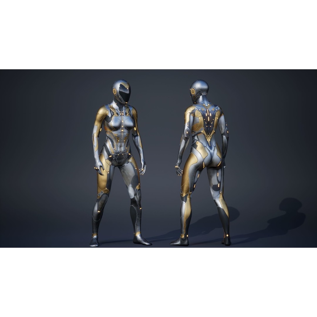 Sci-Fi Female Character 3D Model – Low Poly Rigged PBR for Unreal Engine - View 8